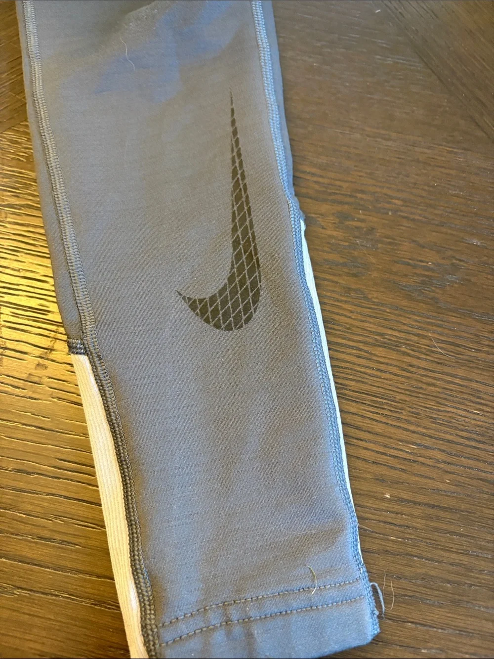 Nike Kids Gray Performance Nike Pro Leggings with White Accents